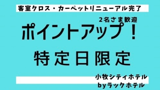 【楽天限定☆ポイント10倍】◆特定日＆室数限定◆第二弾リニューアル完了◆2名様歓迎！【素泊まり】